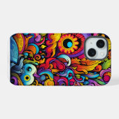 Colorful Psychedelic Pattern iPhone 15 Case (Achterkant horizontaal)