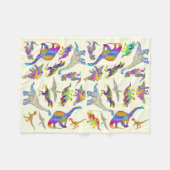 Colorful Psychedelic Prehistorische Rainbow Dinosa Fleece Deken (Voorkant (Horizontaal))