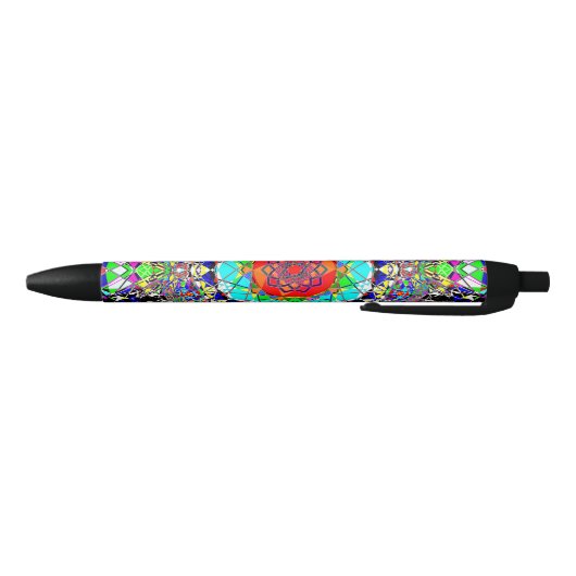 Colorful Psychedelic Shapes | Abstract Zwarte Inkt Pen (Bodem)