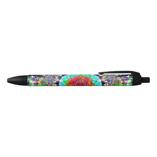 Colorful Psychedelic Shapes | Abstract Zwarte Inkt Pen (Bovenkant)