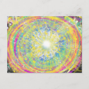 Colorful Psychedelic Star Funky Modern Pop Art Briefkaart