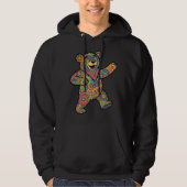 Colorful Psychedelic Teddy Bear Art Hoodie (Voorkant)
