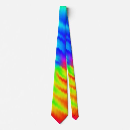 Colorful Psychedelic Tie Dye Spiral Patroon Stropdas (Voorkant)