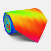 Colorful Psychedelic Tie Dye Spiral Patroon Stropdas (Opgerold)