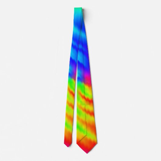Colorful Psychedelic Tie Dye Spiral Patroon Stropdas (Achterkant)