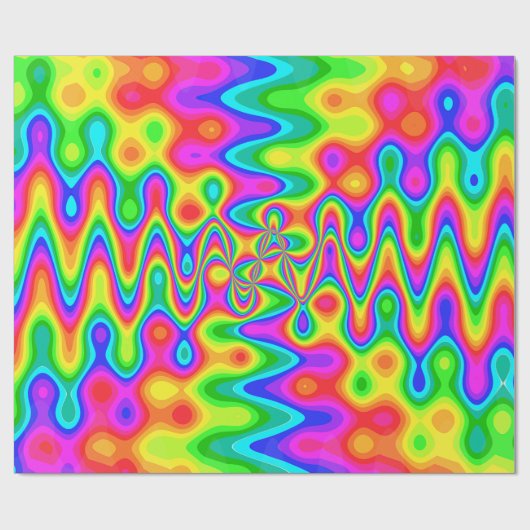 Colorful Psychedelic Wrapping Paper Cadeaupapier (Vlak)