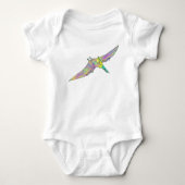 Colorful Pterodactyl Cute Baby Dinosaur Art Romper (Voorkant)