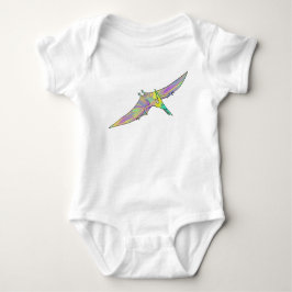 Colorful Pterodactyl Cute Baby Dinosaur Art Romper