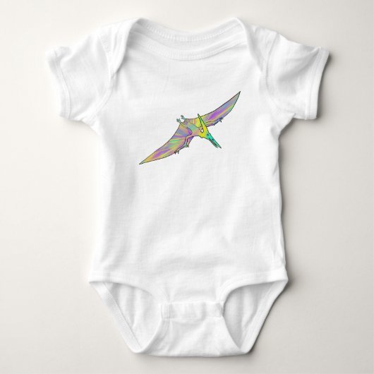 Colorful Pterodactyl Cute Baby Dinosaur Art Romper (Voorkant)