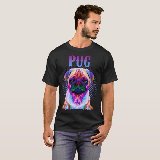 Colorful Pug Dog Breed Pullover (Voorkant volledig)