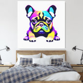Colorful Pug Dog Puppy Canvas Afdruk (Insitu (Slaapkamer))