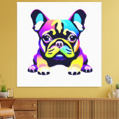 Colorful Pug Dog Puppy Canvas Afdruk (Insitu (Woonkamer))