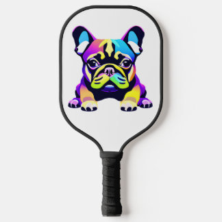 Colorful Pug Dog Puppy Pickleball Paddle