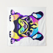 Colorful Pug Dog Puppy Wandkleed (Voorkant (horizontaal))