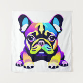 Colorful Pug Dog Puppy Wandkleed (Voorkant)