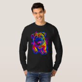 Colorful Pug Dog T-shirt (Voorkant volledig)