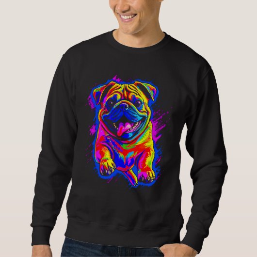 Colorful Pug Dog Trui (Voorkant)