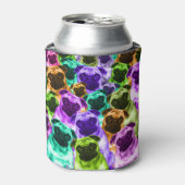 Colorful Pug Pattern Blikjeskoeler (Blikje Voorkant)