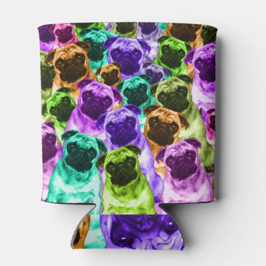 Colorful Pug Pattern Blikjeskoeler (Achterkant)
