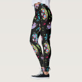 Colorful Pug Sugar Skulls Patroon Leggings (Links)