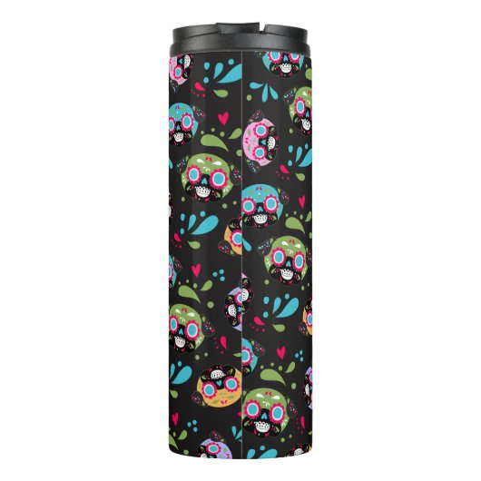 Colorful Pug Sugar Skulls Pattern-Drink Thermosbeker (Achterkant)