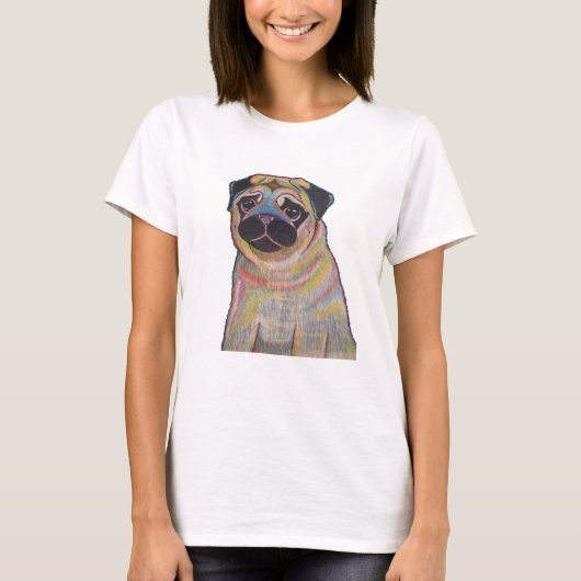 Colorful Pug T-Shirt (Voorkant)