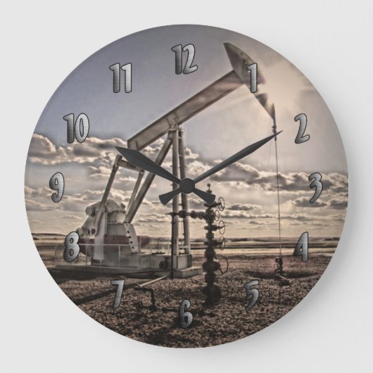 Colorful Pumping Unit at Sunset Clock Grote Klok (Voorkant)