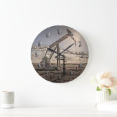 Colorful Pumping Unit at Sunset Clock Grote Klok (Huis)