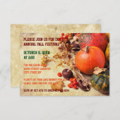 Colorful Pumpkins - 3x5 Thanksgiving Dinner Invite Kaart (Voorkant / Achterkant)