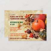 Colorful Pumpkins - 3x5 Thanksgiving Dinner Invite Kaart (Voorkant / Achterkant)
