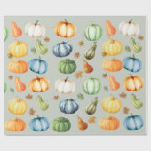 Colorful Pumpkins Autumn Waterverf Cadeaupapier (Vlak)