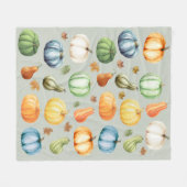Colorful Pumpkins Autumn Waterverf Fleece Deken (Voorkant (Horizontaal))