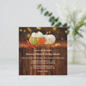 Colorful Pumpkins Fall Wedding Invitation Kaart (Staand voorkant)