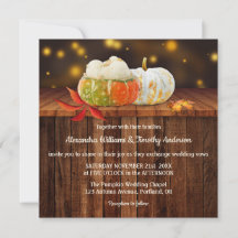 Colorful Pumpkins Fall Wedding Invitation
