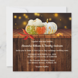 Colorful Pumpkins Fall Wedding Invitation Kaart