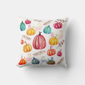 Colorful Pumpkins Herfst Art Throw Cushion Kussen (Voorkant)
