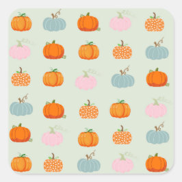 Colorful Pumpkins Vierkante Sticker