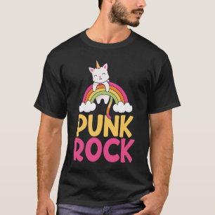 Colorful Punk Rock Rainbow Cat Unicorn Unicat T-shirt