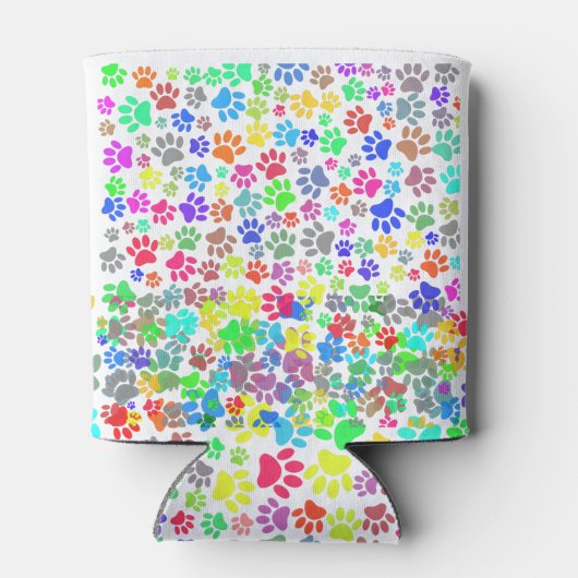 Colorful Puppy Paw Patroon Blikjeskoeler (Achterkant)