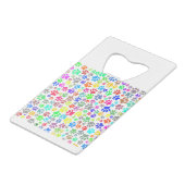 Colorful Puppy Paw Patroon Creditkaart Flessenopener (Achterkant Gekanteld)