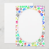 Colorful Puppy Paw Patroon Kaart (Voorkant / Achterkant)