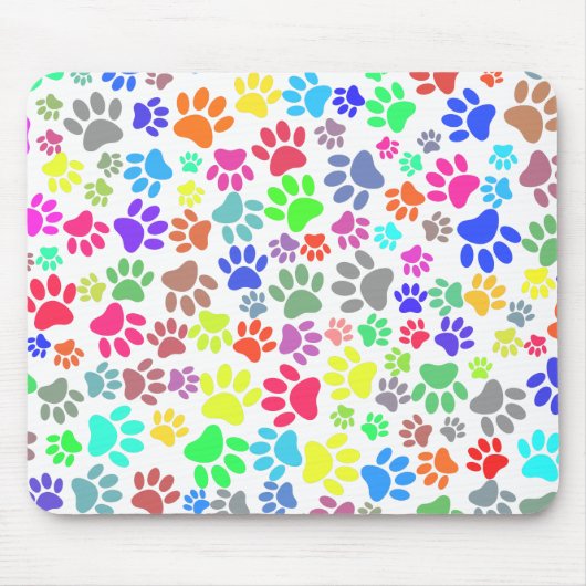 Colorful Puppy Paw Patroon Muismat (Voorkant)