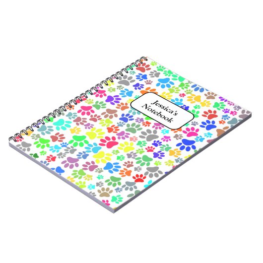 Colorful Puppy Paw Patroon Notitieboek (Linkerzijde)