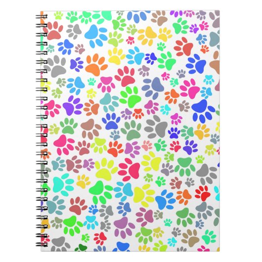 Colorful Puppy Paw Patroon Notitieboek (Voorkant)
