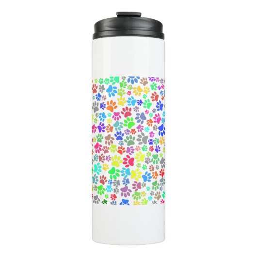 Colorful Puppy Paw Patroon Thermosbeker (Voorkant)