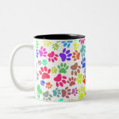 Colorful Puppy Paw Patroon Tweekleurige Koffiemok (Links)