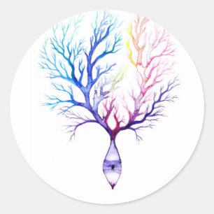 Colorful Purkinje neuron Ronde Sticker