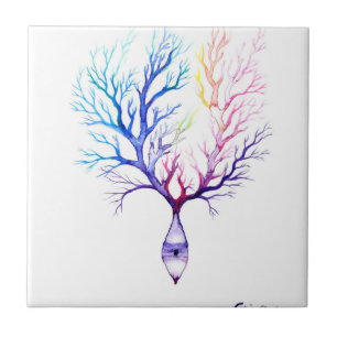 Colorful Purkinje neuron Tegeltje