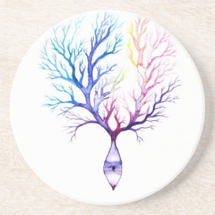 Colorful Purkinje neuron Zandsteen Onderzetter