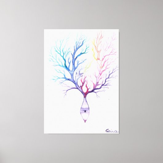 Colorful Purkinke neuron Canvas Afdruk (Voorkant)